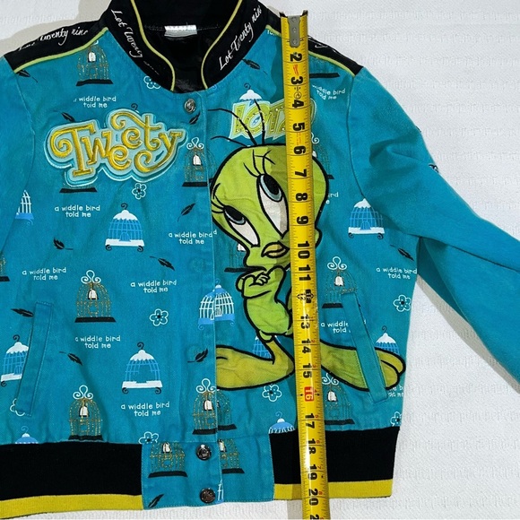 Vintage Looney Tunes Tweety Bird Jacket Mens M Warner Bros 90s Retro Rare - Picture 11 of 12